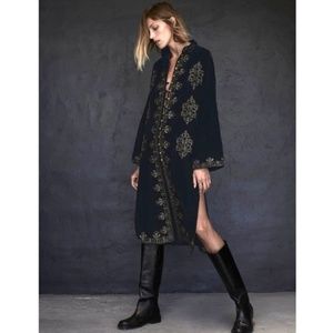 ZARA EMBROIDERED VELVET KIMONO JACKET